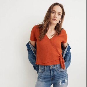 Texture & Thread Wrap-Tie Top Spiced Cinnamon Size Medium